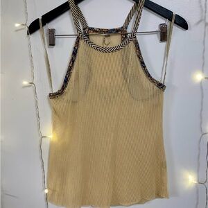 Floral Trim Cream Top